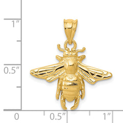 14K Gold Men's Bee Pendant with Polished Finish