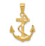 14k Solid Polished Anchor Pendant