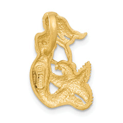 14K Gold Diamond-Cut Mermaid Pendant with Open-Back Design