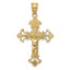 14k INRI Fleur De Lis Crucifix Pendant