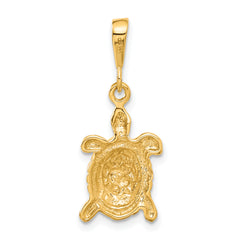 14K Gold Polished Men's Sea Turtle Charm by Sophia Jewelers