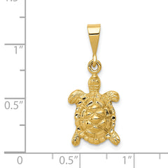 14K Gold Polished Men's Sea Turtle Charm by Sophia Jewelers