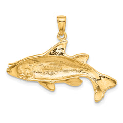 14K Gold Men's Redfish Pendant with Polished Solid Finish