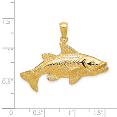 14K Gold Men's Redfish Pendant with Polished Solid Finish