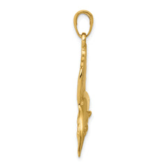 14K Gold Polished Sailfish Pendant for Men by Sophia Jewelers