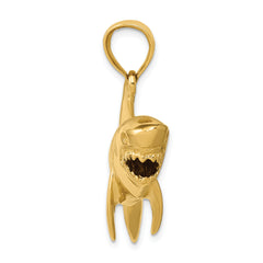 14K Gold Polished 3D Shark Pendant for Men Bold & Thematic Design
