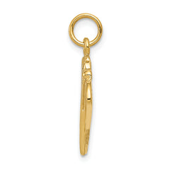 14K Gold Polished Lacrosse Sticks Charm for Men Textured, Themed Design