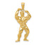 14k Solid Polished Weightlifter Pendant