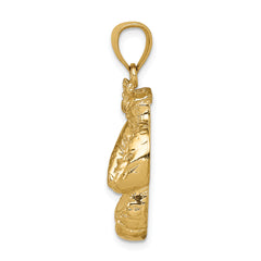 14K Gold Polished Boxing Gloves Pendant for Men Large, Themed Design