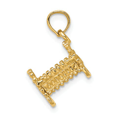 14k 3D Baby Cradle Charm