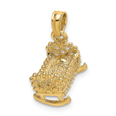 14k 3D Baby Cradle Charm