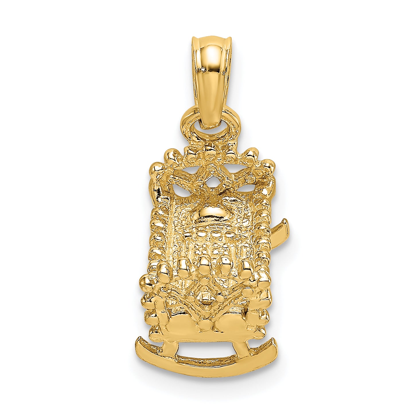 14k 3D Baby Cradle Charm