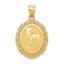 14k Solid Satin Polished Aries Zodiac Oval Pendant