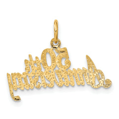 14K Gold 50th Anniversary Charm with Polished Finish and Textured Design