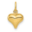 14K Polished 3-D Puffed Heart Charm