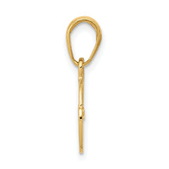 14K Gold Polished Key and Lock Charm with Textured Back Elegant & Solid