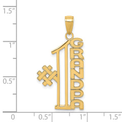 14K Gold #1 Grandpa Pendant Solid Cast, Flat Back, Gift-Ready