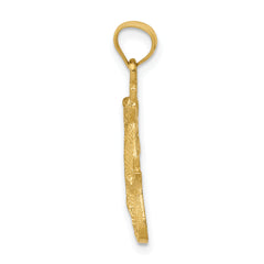 14K Gold Diamond-Cut Lizard Pendant for Men Solid & Casted Design