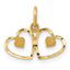 14k Satin And Diamond-cut Heart Charm