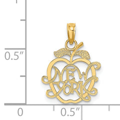 14k NEW YORK in Apple Cut-out Charm