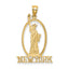 14k Cut-out NEW YORK w/Statue of Liberty Charm