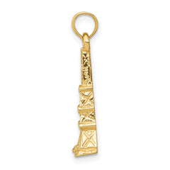14K Gold Eiffel Tower Pendant Solid Cast, Elegant Design, Gift-Ready