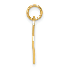 14K Gold Polished Key Charm with 3D Rounded Top Elegant & Themed Design