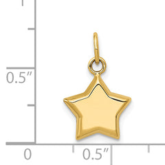 14K Gold 3D Puffed Star Charm with Polished Finish by Sophia Jewelers