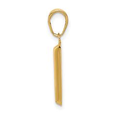 14K Gold 3D Bar Pendant for Men with Polished Finish
