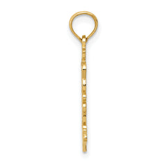 14K Gold Double Palm Trees Pendant with Solid Cast Design