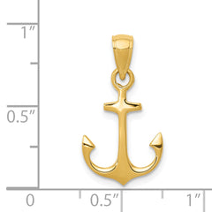 14K Gold Men's Anchor Pendant in Solid Casted Design Elegant & Timeless