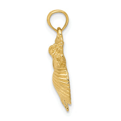 14K Gold Shell Cluster Pendant for Men with Polished Textured Finish