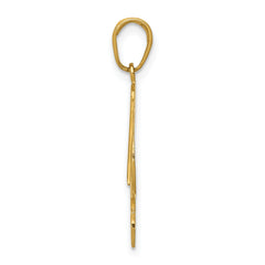 14K Gold Polished Pelican Pendant for Men with Textured Detail