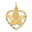 Cut-Out Angel in Heart Charm in 14K Yellow Gold, 24mm - Sophia Jewelers
