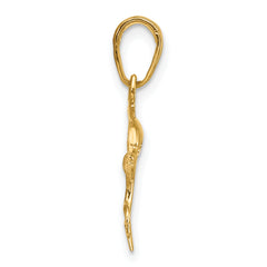 14K Gold Dolphin Pendant with Polished Finish Elegant Ocean-Inspired Charm