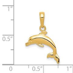 14K Gold Dolphin Pendant with Polished Finish Elegant Ocean-Inspired Charm
