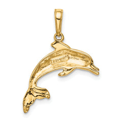 14K Gold Dolphin Pendant for Men Solid Casted Elegant Design