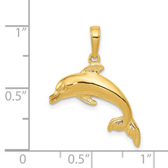 14K Gold Dolphin Pendant for Men Solid Casted Elegant Design