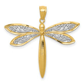 14k with Rhodium Dragonfly Pendant
