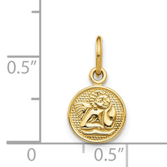 14K Gold Polished Angel Charm Elegant and Petite Design