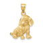 Dog Charm in 14K Yellow Gold, 26mm Diamond-Cut - Sophia Jewelers