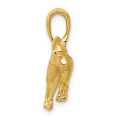 14K Gold Chihuahua Dog Pendant with Polished Finish Solid & Casted Design