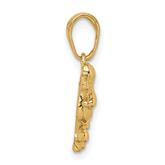 14K Gold Poodle Dog Pendant Polished Solid Design, Casted Craftsmanship
