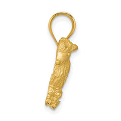 14K Gold Poodle Dog Charm with Brushed Diamond-Cut Finish