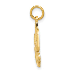 14K Gold #1 MOM Charm with Polished Finish, Solid, Gift-Ready