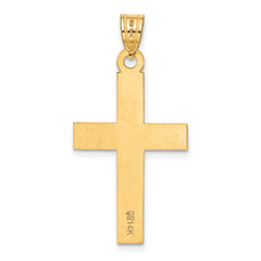 14K Gold Polished Cross Charm with Flat Back Elegant Design