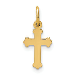 14K Gold Mini Polished Cross Charm with Flat Back Elegant & Timeless Design
