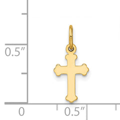 14K Gold Mini Polished Cross Charm with Flat Back Elegant & Timeless Design