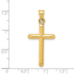 14K Gold Hollow 3D Cross Pendant Elegant and Lightweight Design