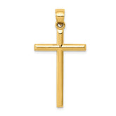 14k Polished Hollow Cross Pendant